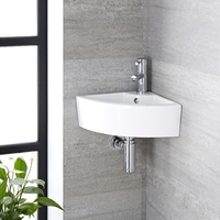 Hängewaschbecken,  460mm x 320mm,  Eckeinbau - mit Einhebelmischer - Belstone