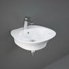 Hängewaschbecken oval 500mm x 460mm 1 Hahnloch Glanz-Weiß – RAK Sensation x Hudson Reed