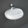 Hängewaschbecken oval 550mm x 425mm 1 Hahnloch Glanz-Weiß – RAK Cloud x Hudson Reed
