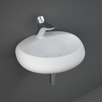 Hängewaschbecken oval 550mm x 425mm 1 Hahnloch Matt-Weiß – RAK Cloud x Hudson Reed
