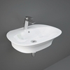 Hängewaschbecken oval 600mm x 460mm 1 Hahnloch Glanz-Weiß – RAK Sensation x Hudson Reed