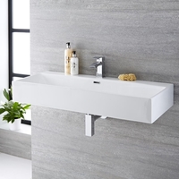 Hängewaschbecken,  rechteckig – 1000mm x 420mm,  mit 1 Hahnloch – Sandford