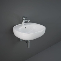 Hängewaschbecken rechteckig 510mm x 440mm 1 Hahnloch Glanz-Weiß – RAK Illusion x Hudson Reed