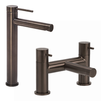 Hohe 1-Loch Waschtischarmatur & Badewannenarmatur schwarzes Nickel - Otto