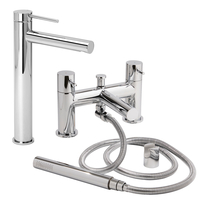 Hohe 1-Loch Waschtischarmatur & Badewannenarmatur inkl. Handbrause Chrom - Otto