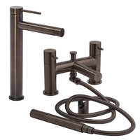 Hohe 1-Loch Waschtischarmatur & Badewannenarmatur inkl. Handbrause schwarzes Nickel - Otto