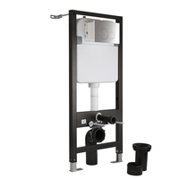 Hoher Unterputzspülkasten mit Rahmen für Hänge-WCs – inkl. Runder Betätigungsplatte in Chrom - Hudson Reed