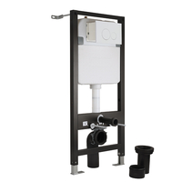 Hoher Unterputzspülkasten mit Rahmen für Hänge-WCs – inkl. Runder Betätigungsplatte in Weiß - Hudson Reed