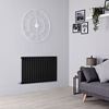 Horizontaler Elektro-Heizkörper in Schwarz - von 413mm Breite,  mit oder ohne Thermostat und Kabelabdeckung – Revive Hudson Reed