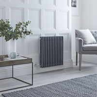 Horizontaler Gliederheizkörper-Elektrisch 3-lagig,  in Anthrazit - Auswahl an Größen & WLAN-Thermostaten – Regent Hudson Reed