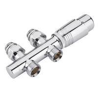 Hudson Reed - Chrom Hahnblockventil,  gerade mit Chrom-THV und auswählbaren Adaptern