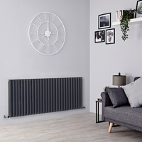 Hudson Reed - Design Heizkörper Horizontal (doppellagig) 600mm x 1652mm - Anthrazit - Revive