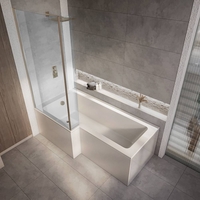 Hudson Reed - Duschbadewanne - inkl. Badewannenaufsatz in Kupfer - Linksbündig - 150 cm - Mit Seitenverkleidung – Sandford