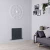 Hudson Reed Design Heizkörper Horizontal (doppellagig) 600mm x 590mm - Anthrazit - Revive