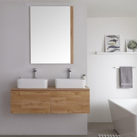 Hudson Reed Newington - Doppel-Aufsatzwaschbecken mit Unterschrank 1200mm - Goldeiche