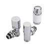 Hudson Reed thermostatisches Chrom-Heizkörperventil mit weißem Griff und wählbaren Adaptern