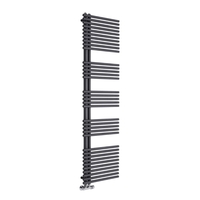 Iseo Design Badheizkörper 1025W 170x50 cm Seitlich offen NA 50mm Anthrazit,  von Hudson Reed