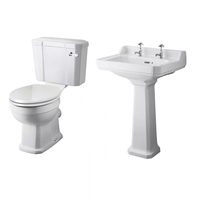 Klassische Badausstattung Lewiston aus Keramik -Waschtisch und WC