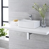 Kleines Handwaschbecken Exton 45 x 29, 5 cm zur Wand- oder Aufsatzmontage - Keramik Rechteckig,  von Hudson Reed