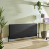 Kompaktheizkörper (Typ 22) - Horizontal - 600mm x 1200mm - Flaches-Design - 2800W - Schwarz - Hudson Reed Alora