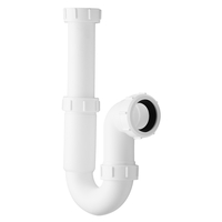 Kunststoff Teleskopsiphon 40mm in Weiß,  mit 76mm Dichtung - Cranplas Hudson Reed
