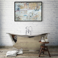 Kupfer Badewanne freistehend in Nickel,  mit Rückenschrägen - Hudson Reed Sienna