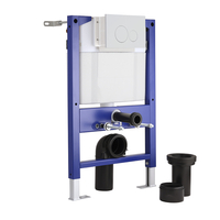 Kurzer Unterputzspülkasten mit Rahmen für Hänge-WCs – inkl. Runder Betätigungsplatte in Weiß - Hudson Reed