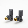 Manuelles Heizkörper-Winkelventilset für 15mm Kupferrohre - Anthrazit - Hudson Reed