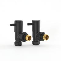 Manuelles Winkelventilset in Schwarz,  aus Messing - Hudson Reed