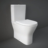 Maxi-Stand-WC aufgesetzter Spülkasten ohne Spülrand Sitz mit Absenkautomatik & überlappendem Deckel Glanz Weiß – RAK Resort x Hudson Reed