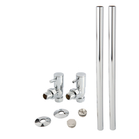 Minimalistisches Winkelventilset & Rohrverbindungen,  15mm,  Chrom - Hudson Reed