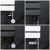 Mischbetrieb-Set für Heizkörper von Hudson Reed,  200W mit Heizelement & manuellen Ventilen,  in Chrom