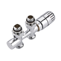 Mittelanschluss Hahnblockventil,  Durchgang,  thermostatisch,  Chrom,  Rohr-Adapter wählbar