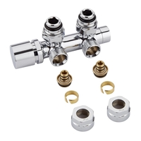 Mittelanschlussgarnitur Eck-Ausführung Thermostatisch Chrom inkl. Multiadapter für 16mm Multiverbundrohre