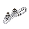 Mittelanschlussgarnitur Thermostatisch,  Eck-Ausführung,  Chrom,  Rohr-Adapter wählbar