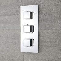 Moderne 2-Wege Thermostat-Duscharmatur eckige Griffe Unterputz - Kubix