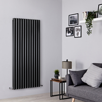 Moderne Design Heizkörper Horizontal (doppellagig) 1600mm x 708mm - Schwarz - Revive von Hudson Reed