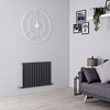 Moderne Design Heizkörper Horizontal (einlagig) 600mm x 826mm - Anthrazit - Revive von Hudson Reed