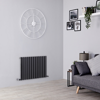 Moderne Design Heizkörper Horizontal (einlagig) 600mm x 826mm - Anthrazit - Revive von Hudson Reed