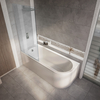 Moderne Eckbadewanne mit Badewannenaufsatz in Chrom - 1700mm x 725mm – Otterton Hudson Reed