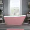 Moderne Freistehende Badewanne (oval) mit einer erhöhten Rückenschräge 170 x 75cm inkl. Überlauf in Chrom - Pink - Otterton