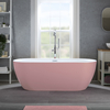 Moderne Freistehende Badewanne (oval) mit zwei Rückenschrägen 150 x 75cm inkl. Überlauf in Chrom - Pink - Otterton