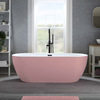 Moderne Freistehende Badewanne (oval) mit zwei Rückenschrägen 170 x 75cm inkl. Überlauf in Schwarz - Pink - Otterton