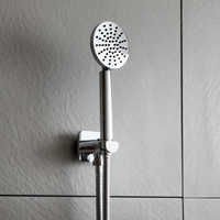 moderne Handbrause inkl. Wandhalterung mit Auslassbogen Chrom - Lune