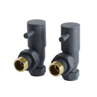 Moderne Heizkörper-Winkelventile im Paar für 15mm Kupferrohre - Chrom - Hudson Reed