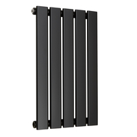 Moderne Schwarz Design-Heizkörper (einlagig) Horizontal - 595mm x 350mm Sterling Arlie von Hudson Reed