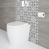Moderne Stand-Toilette mit Sitz oval weiß - Otterton