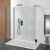Moderne Walk-In Dusche in Schwarz mit 2 Seiten inkl. Duschtasse in Weiß,  von 110cm x 70cm - Nox Hudson Reed
