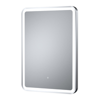 Moderner beleuchteter LED-Spiegel,  mit Rahmen in Silber 21W 500mm x 700mm - Hudson Reed