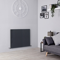 Moderner Design Heizkörper Horizontal (doppellagig) 800mm x 1000mm - Anthrazit - Revive von Hudson Reed